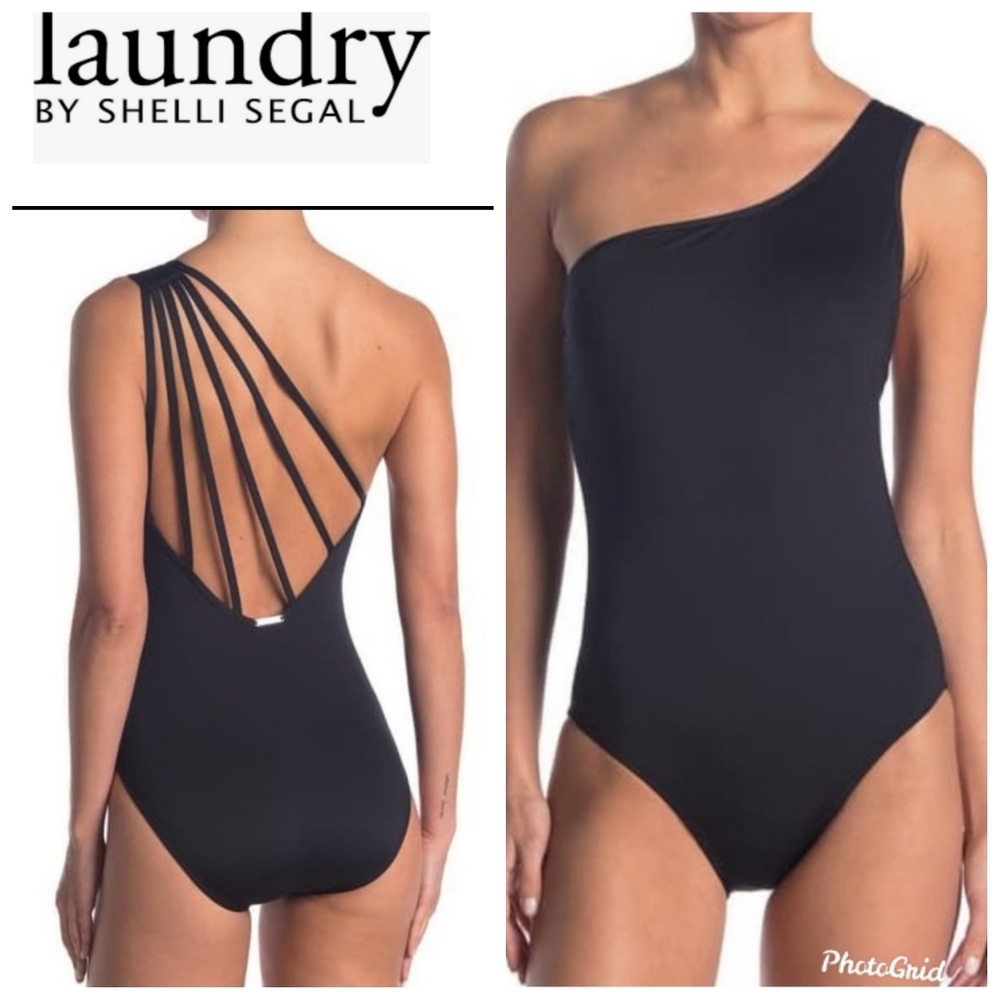 NEW Laundry By Shelli Segal One Shoulder Swimsuit